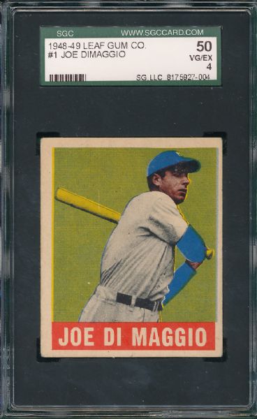 1948 Leaf #1 Joe DiMaggio SGC 50