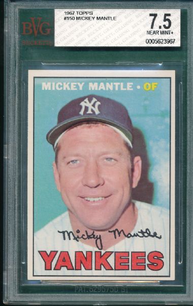 1967 Topps #150 Mickey Mantle BVG 7.5