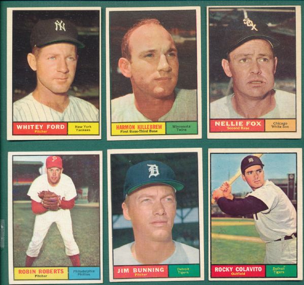 1961 Topps 6 Card Lot W/ Hall of Famers