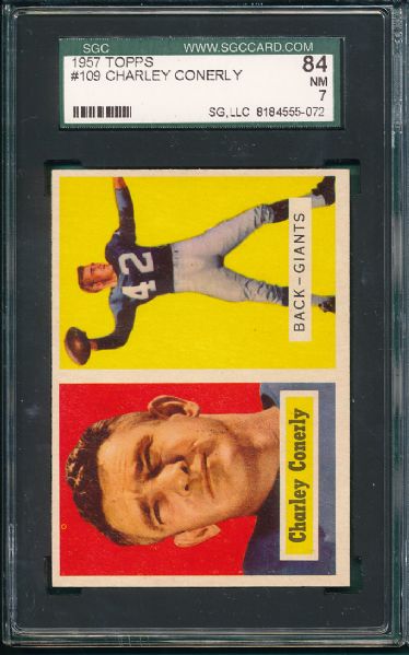 1957 Topps FB #109 Charley Conerly SGC 84