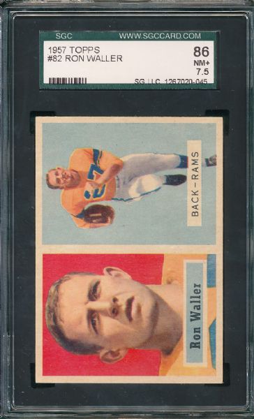 1957 Topps FB Los Angeles Rams 3  Card Lot SGC 86