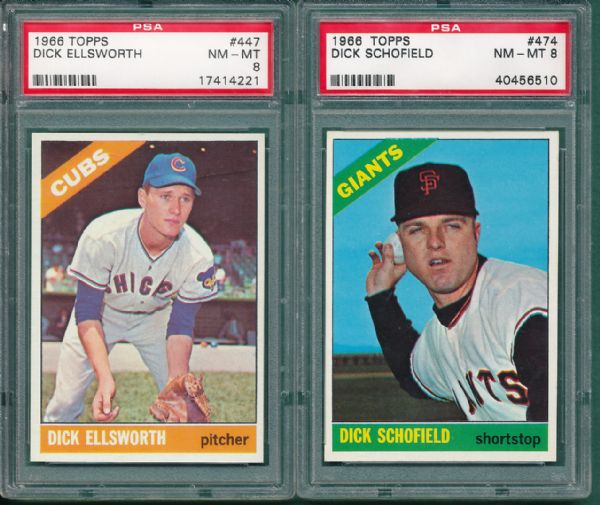 1966 Topps 4 Card Lot PSA 8