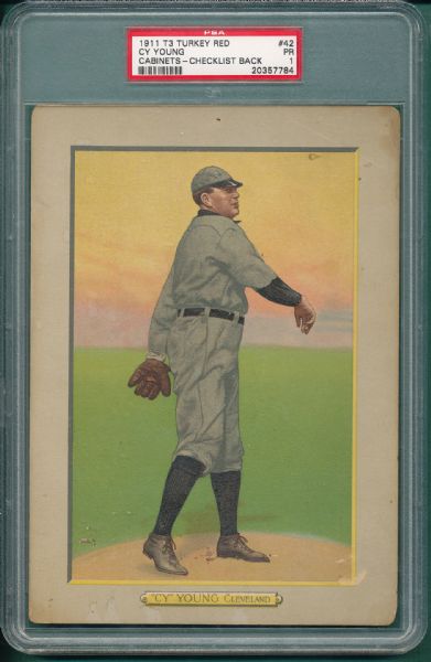 1910-11 T3 #42 Cy Young Turkey Red PSA 1