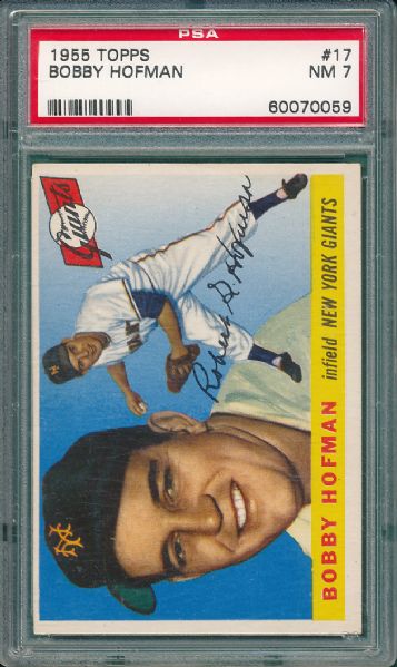 1955 Topps #017 Bobby Hofman  PSA 7