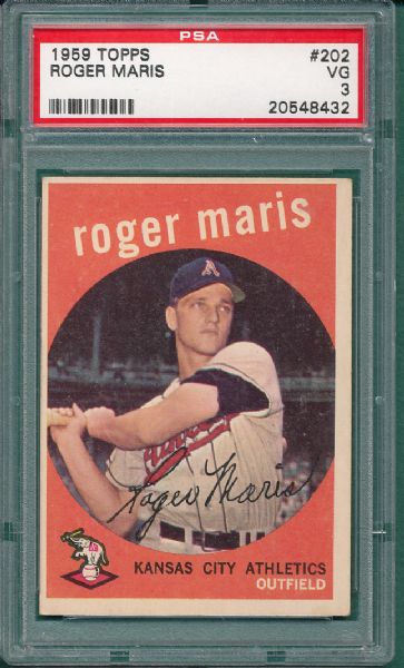 1959 Topps #202 Roger Maris PSA 3 