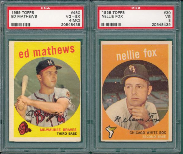 1959 5 Card Hall of Famer Lot PSA