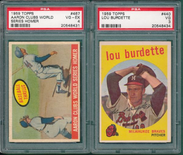 1959 5 Card Hall of Famer Lot PSA