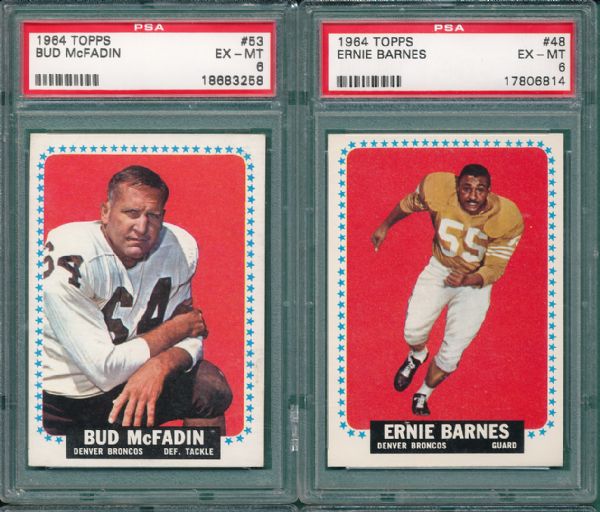 1964 Topps FB 13 Card Lot PSA 6 