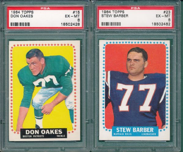 1964 Topps FB 13 Card Lot PSA 6 