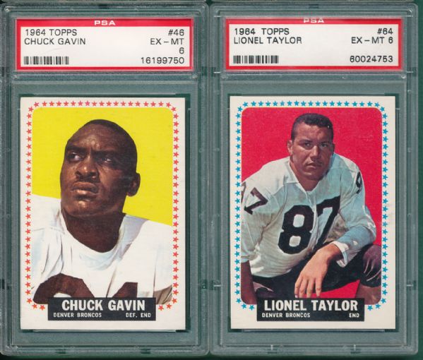 1964 Topps FB 13 Card Lot PSA 6 