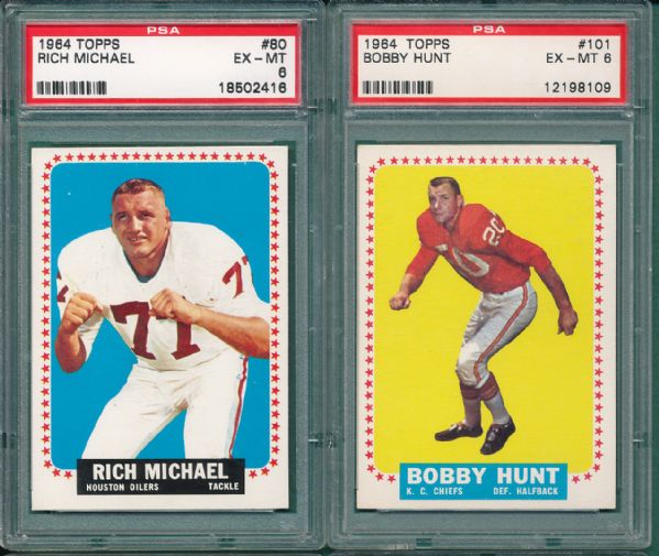 1964 Topps FB 13 Card Lot PSA 6 