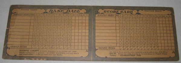 1911 Baseball Scorecard