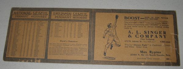 1911 Baseball Scorecard