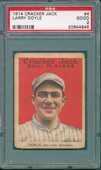 1914 Cracker Jack #4 Larry Doyle PSA 2