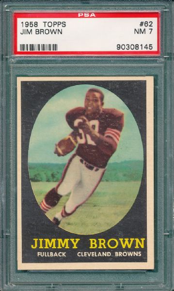 1958 Topps #62 Jim Brown *Rookie* PSA 7