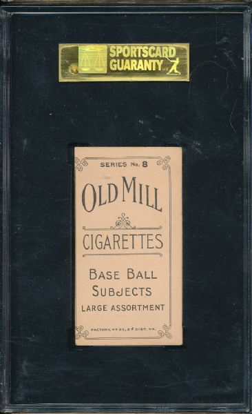 1910 T210 Jordan Old Mill Cigarettes Series 8 SGC 30 *Great Presentation*