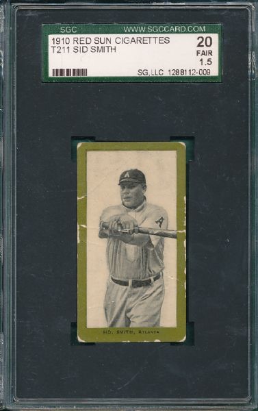 1910 T211 Sid Smith Red Sun Cigarettes SGC 20