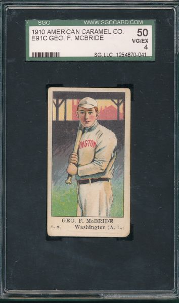 1910 E91C George McBride American Caramel SGC 50