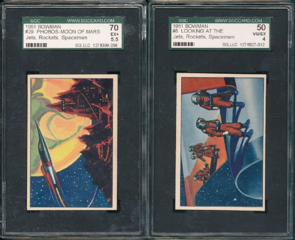 1951 Bowman Jets, Rockets & Spacemen 4 Card Lot SGC