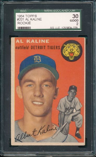 1954 Topps #201 Al Kaline SGC 30 *Rookie*