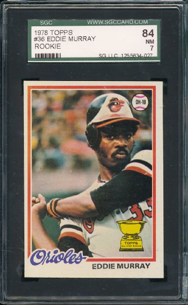 1978 Topps #36 Eddie Murray SGC 84 *Rookie*