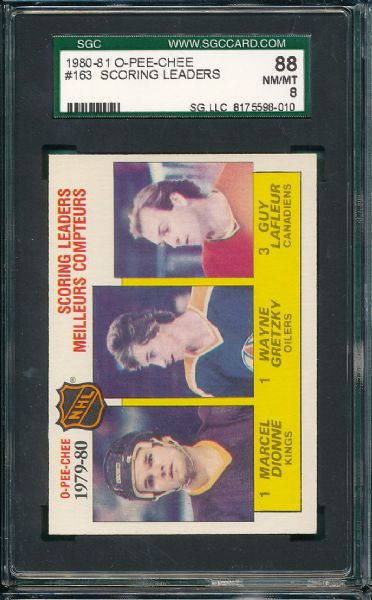 1980-81 O-Pee-Chee #163 Wayne Gretzky  SGC 88