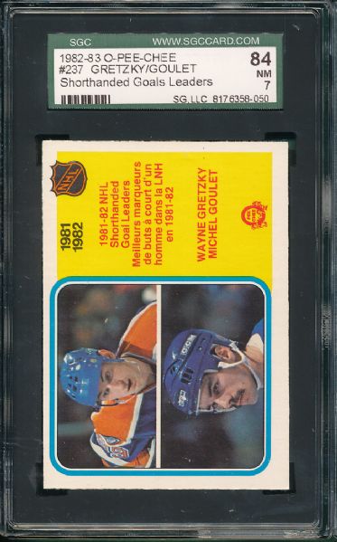 1982-83 & 1984-85 O-Pee-Chee Wayne Gretzky 3 Card Lot SGC 84