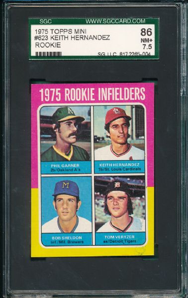 1975 Topps Mini #623 Keith Hernandez Rookie SGC 86