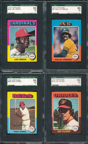 1975 Topps Mini 120 Card Lot W/ 7 Hall of Famers SGC 84