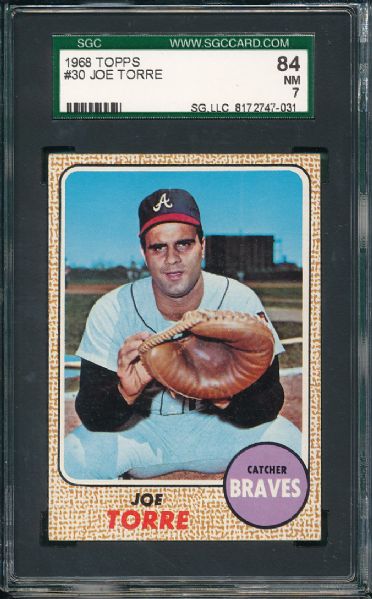 1968 Topps 5 Card Lot W/ Joe Torre & Hi # SGC 84 