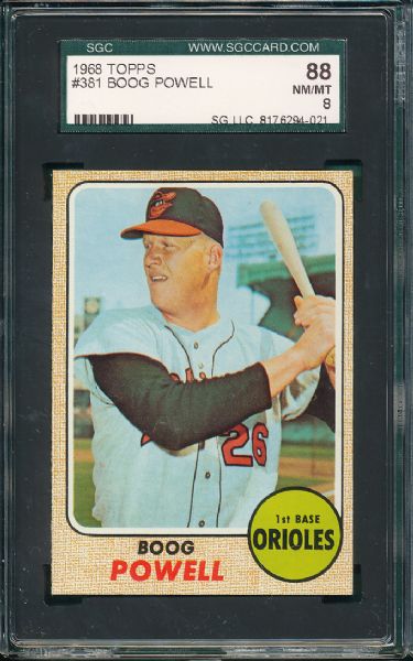 1968 Topps 5 Card Lot W/ Boog Powell SGC 88