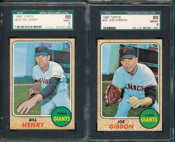 1968 Topps 5 Card Lot W/ Boog Powell SGC 88