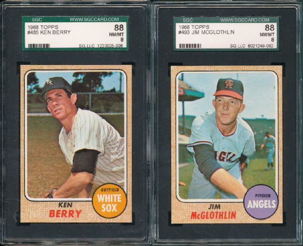 1968 Topps 3 Card Lot Hi Numbers SGC 88