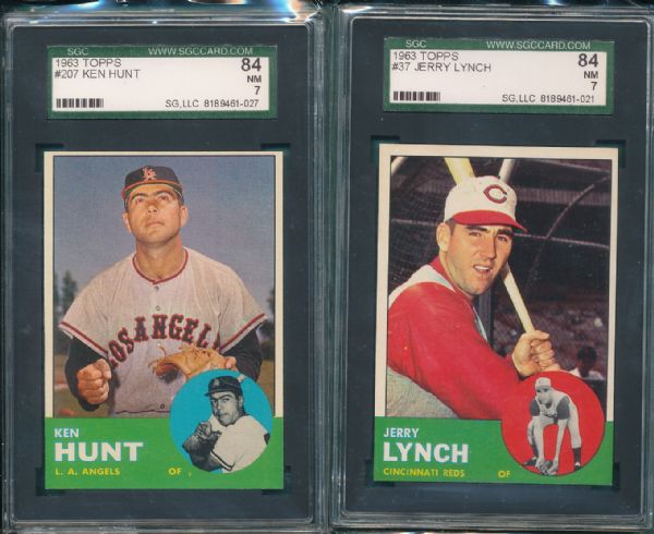 1963 Topps 3 Card Lot #2 SGC 84