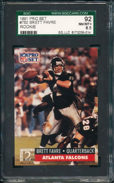 1991 Pro Set #762 Brett Favre Rookie 27 Card Lot SGC 92