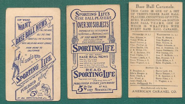 1910s M116 & E91 3 Card Lot