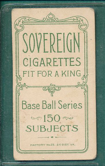 1909-1911 T206 Clarke, Fred Sovereign Cigarettes 