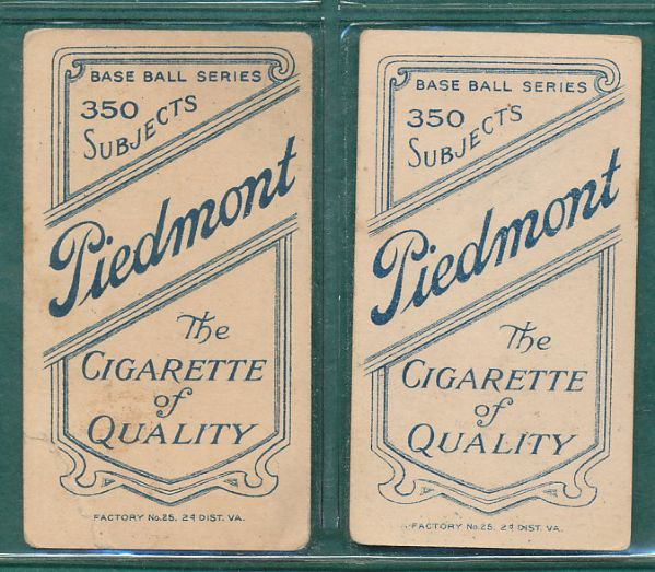 1909-1911 T206 3 Card Lot W/Southern Leaguer Piedmont Cigarettes 