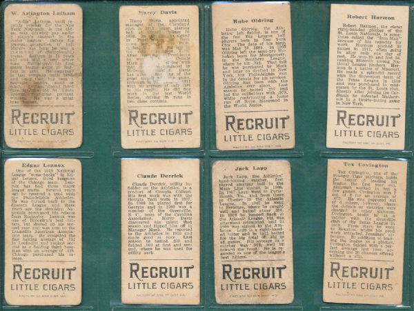 1912 T207 8 Card Lot Recruit Little Cigars