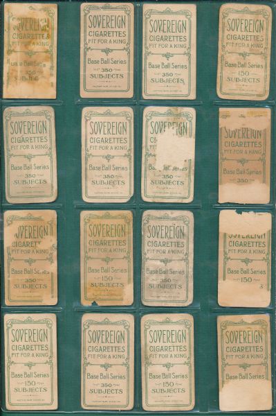 1909-1911 T206 19 Card Lot Sovereign Cigarettes 