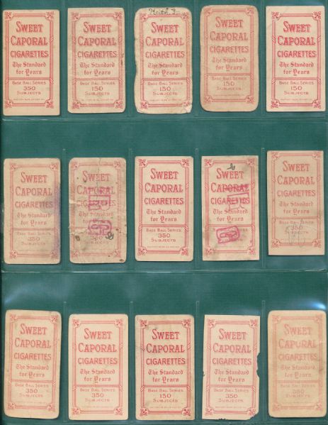 1909-1911 T206 15 Card Lot W/Joe Kelley Sweet Caporal Cigarettes