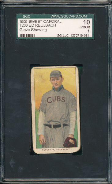 1909-1911 T206 Reulbach & Payne 2 Card Lot SGC 10