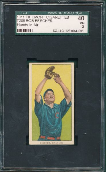 1909-1911 T206 Bescher Piedmont Cigarettes SGC 40