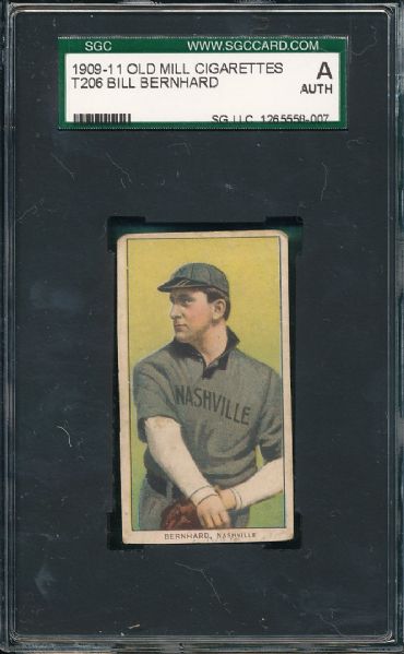 1909-1911 T206 Bernhard Old Mill Cigarettes SGC A