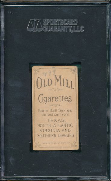 1909-1911 T206 Bernhard Old Mill Cigarettes SGC A