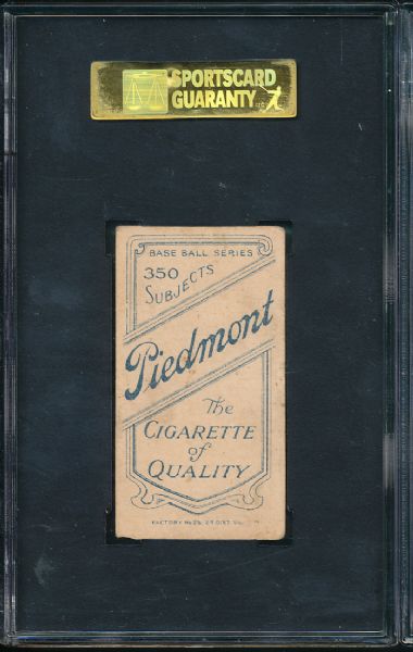 1909-1911 T206 Fiene, Portrait Piedmont Cigarettes SGC 30