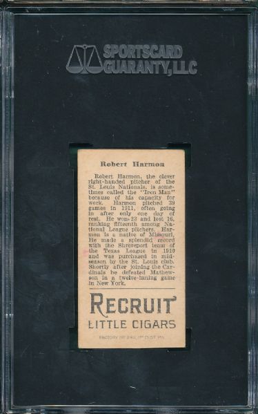 1912 T207 Golden & Harmon Recruit Little Cigars 2 Card Lot SGC A