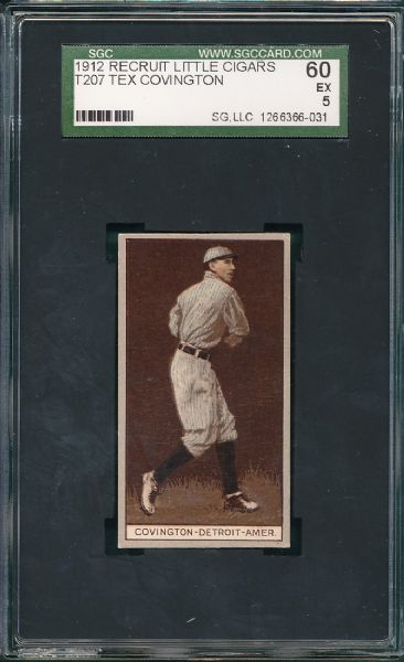 1912 T207 Tex Covington Recruit Cigarettes SGC 60