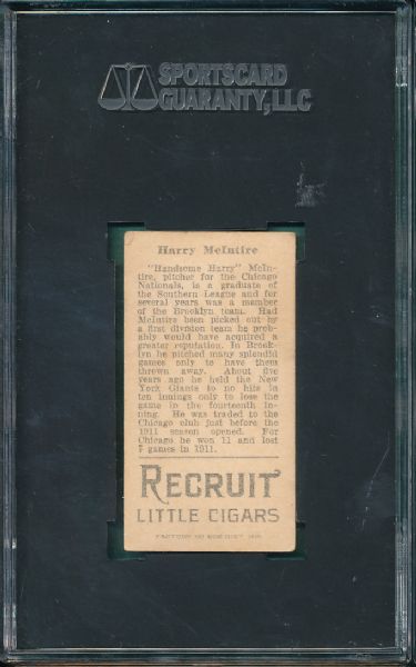 1912 T207 Harry McIntyre Recruit Cigarettes SGC 50