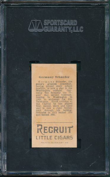 1912 T207 Block & Schaefer Recruit Little Cigars 2 Card Lot SGC 